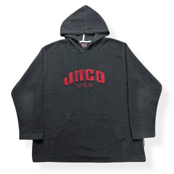 JNCO Other - Vintage Y2K JNCO Jeans Embroidered Gray Hoodie Sweatshirt Men's XL Distressed